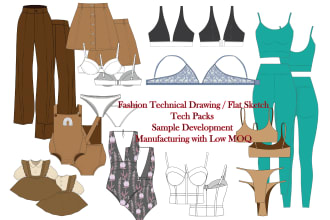 provide tech packs and assist you with sample and garment production