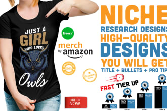 do keyword research and high quality t shirt design for amazon merch on demand