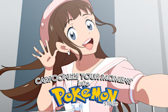 cartoonize your moment into majestic pokemon anime style