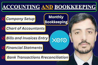 do xero bookkeeping, reconciliation, catch up cleanup, and financial reports