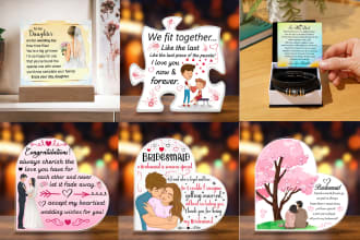 do message card, heart, acrylic plaque profitable gift designs for etsy, shineon