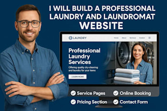 design a cleaning , laundromat website, house cleaning, laundry website