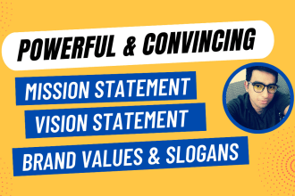 write powerful and convincing mission, vision, values, and slogans