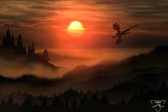 create landscape scenery illustration