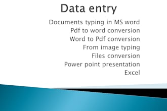 do data entry, web search, typing doc, copy past, ms word