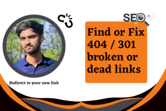 find or fix 404 or 301 broken links or dead links of any site