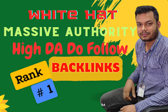 increase your website SEO authority with white hat  high da backlinks