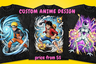 create custom anime t shirt design carton t shirt design for your brand