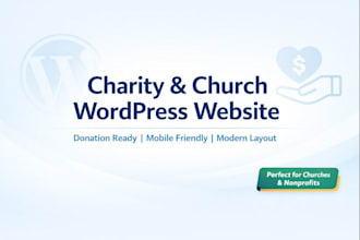build a professional charity and church wordpress website with donation system