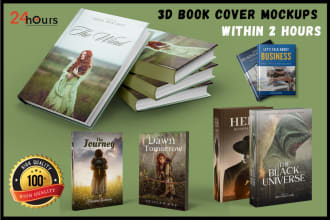 do realistic 3d book cover, ebook cover mockup, or product mockup