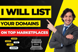 list and promote your domain names on marketplaces