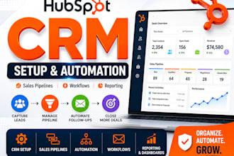 setup hubspot CRM automation workflows sales pipelines and reporting