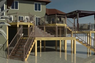 design the detailed deck plans for permission, 3d views