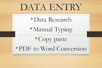 do data entry, PDF or pictured text into ms excel or ms word