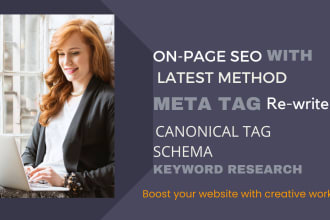 do on page SEO, writing meta tag, canonical and schema