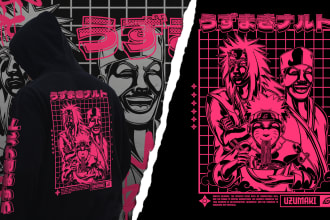 draw awesome japanese or anime streetwear style for t shirt