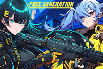 make anime pfp, characters or illustrations ,design merch in anime,comic style