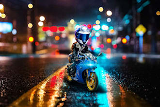 edit big head with your motorcycle and car professionally