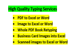 do fast data entry typing work job in excel, word