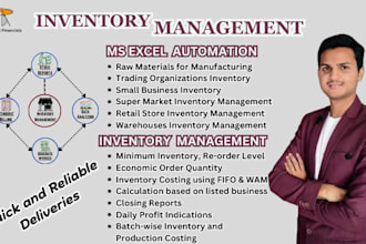 design custom excel spreadsheets inventory management automation and reporting