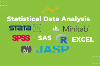 handle statistical data analysis in jasp, stata, spss, r, sas, excel
