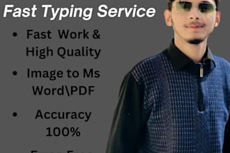 do a fast typing, retype pages, pdf to word, fast typist