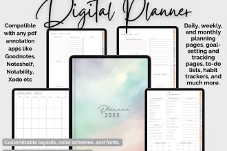 create a custom digital planner, journal for goodnotes