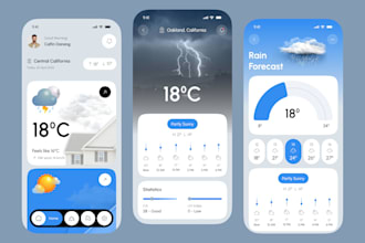develop weather app  with stunning UI UX