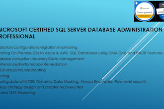 provide sql server database administration and cloud migrations support