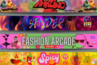 design eye catching youtube banner and logo for your channel