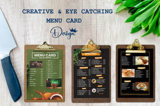 design restaurant menu, food menu and flyer in just 24 hours
