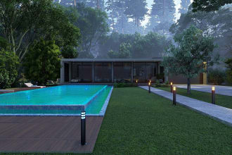 do interior and exterior 3d realistic design using sketchup