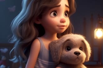 do children book illustration in 3d style