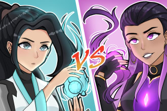 draw a custom anime style youtube thumbnail