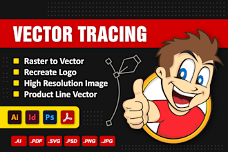convert raster image to vector tracing, redraw high resolution logo