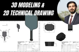 create 2d technical drawings and 3d cad models on solidworks