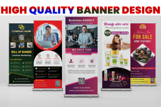 design roll up banner, retractable, pull up, pop up, signage or x banner