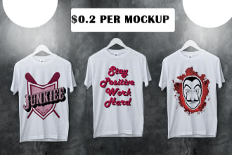 create amazing bulk HD tshirt mockup or t shirt mock up