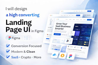 design a high converting landing page UI in figma