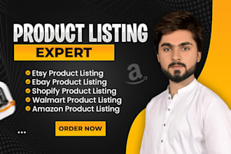 upload products or list products to amazon, walmart, ebay or any ecommerce store