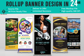 do rollup banner, pull up banner, retractable banner in 24 hour