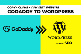 convert website godaddy to wordpress elementor