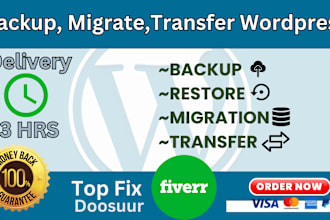 backup, migration, transfer big wordpress website fast in 2 hours perfectly