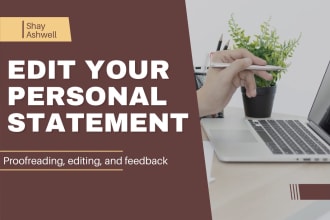 proofread and edit your personal statement or admission essay