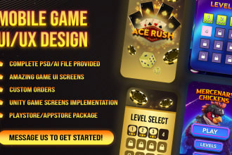 design professional 2d game UI and graphics for your mobile game