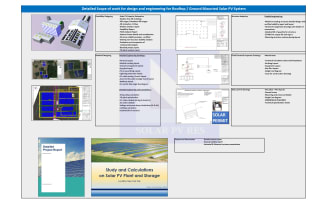 design solar system and provide sld, layout, earthing, 3d