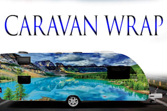 create caravan wrap, van wrap, vehicle wrap design for you
