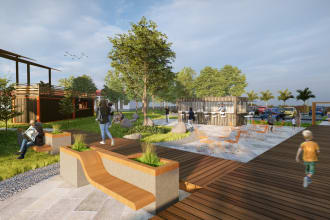 design your food park, food court, food truck, container shop, and cafe