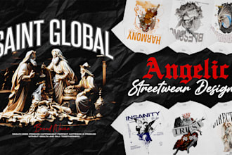 design custom angel streetwear tshirt artwork