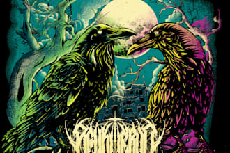 create brutal artwork for your band merch, album or poster,etc